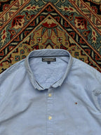 TOMMY HILFIGER LIGHT BLUE OXFORD COTTON BUTTON DOWN SHIRT - S