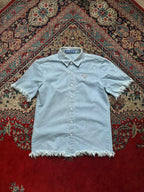 VIABON DE VIA LIGHT WASH DENIM EMBROIDERED BUTTON DOWN SHIRT - M
