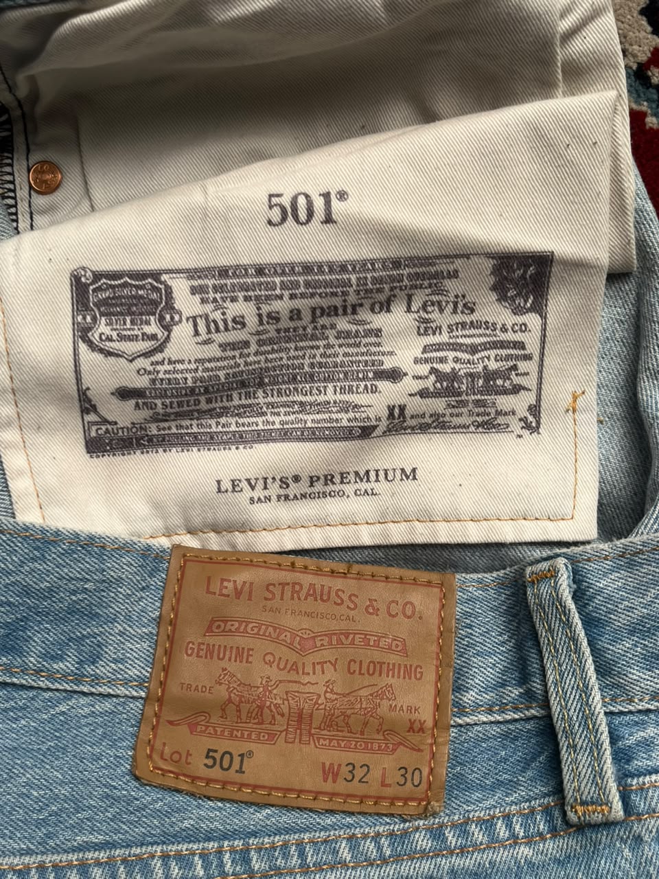 Levis Premium 501 Straight Fit Light WashED JEANS - 32