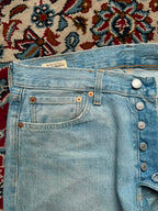 Vintage Levis 501 Premium "90's Reissued" Straight Fit Light WashED JEANS - 32