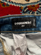 DSQUARED2 Light WashED Distressed Ripped Wide FIT Flared JEANS - 28