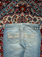 Diesel CHEREN Womens Light Washed Relaxed Bootcut Distressed JEANS - 28