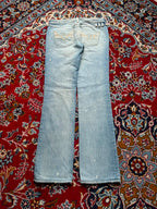 Diesel CHEREN Womens Light Washed Relaxed Bootcut Distressed JEANS - 28