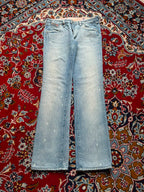 Diesel CHEREN Womens Light Washed Relaxed Bootcut Distressed JEANS - 28
