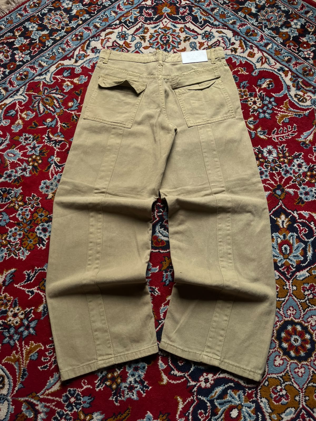 BoohooMAN Khaki Tan Multi Pocket Baggy Cargo Pants - 34