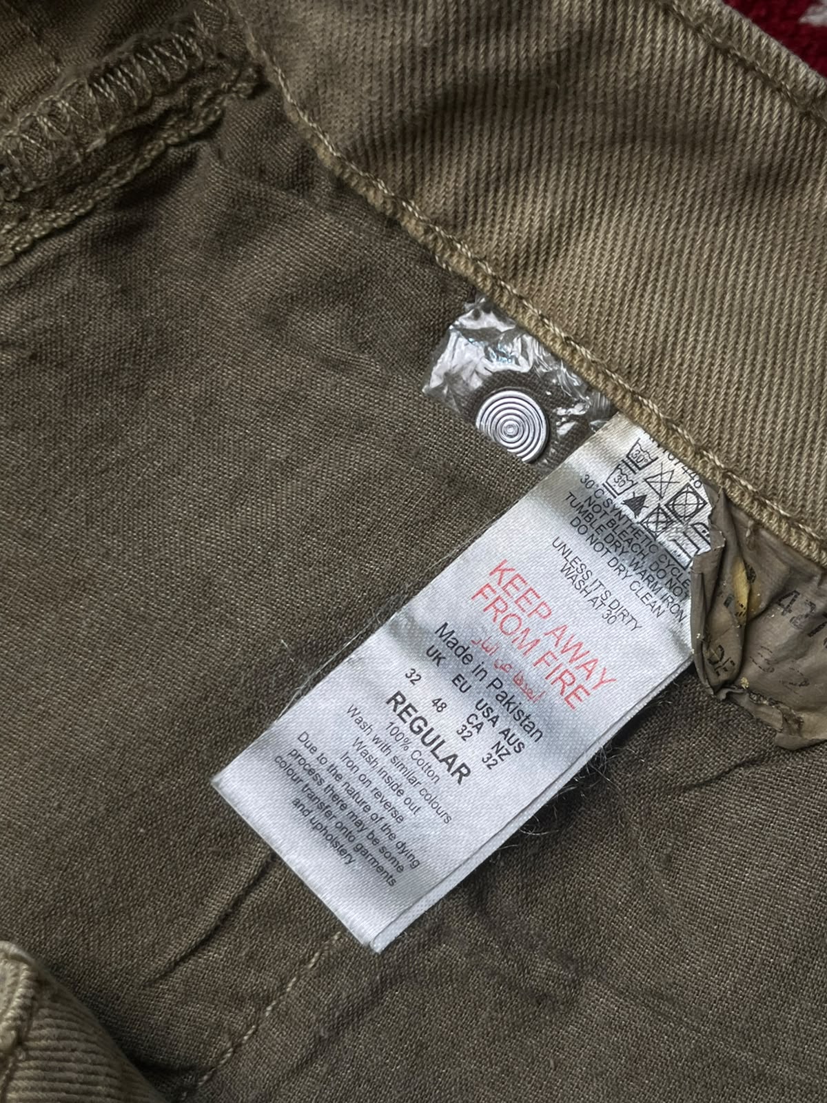 BoohooMAN Khaki Tan Multi Pocket Baggy Cargo Pants - 34