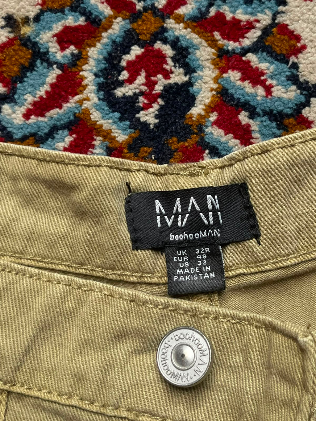 BoohooMAN Khaki Tan Multi Pocket Baggy Cargo Pants - 34