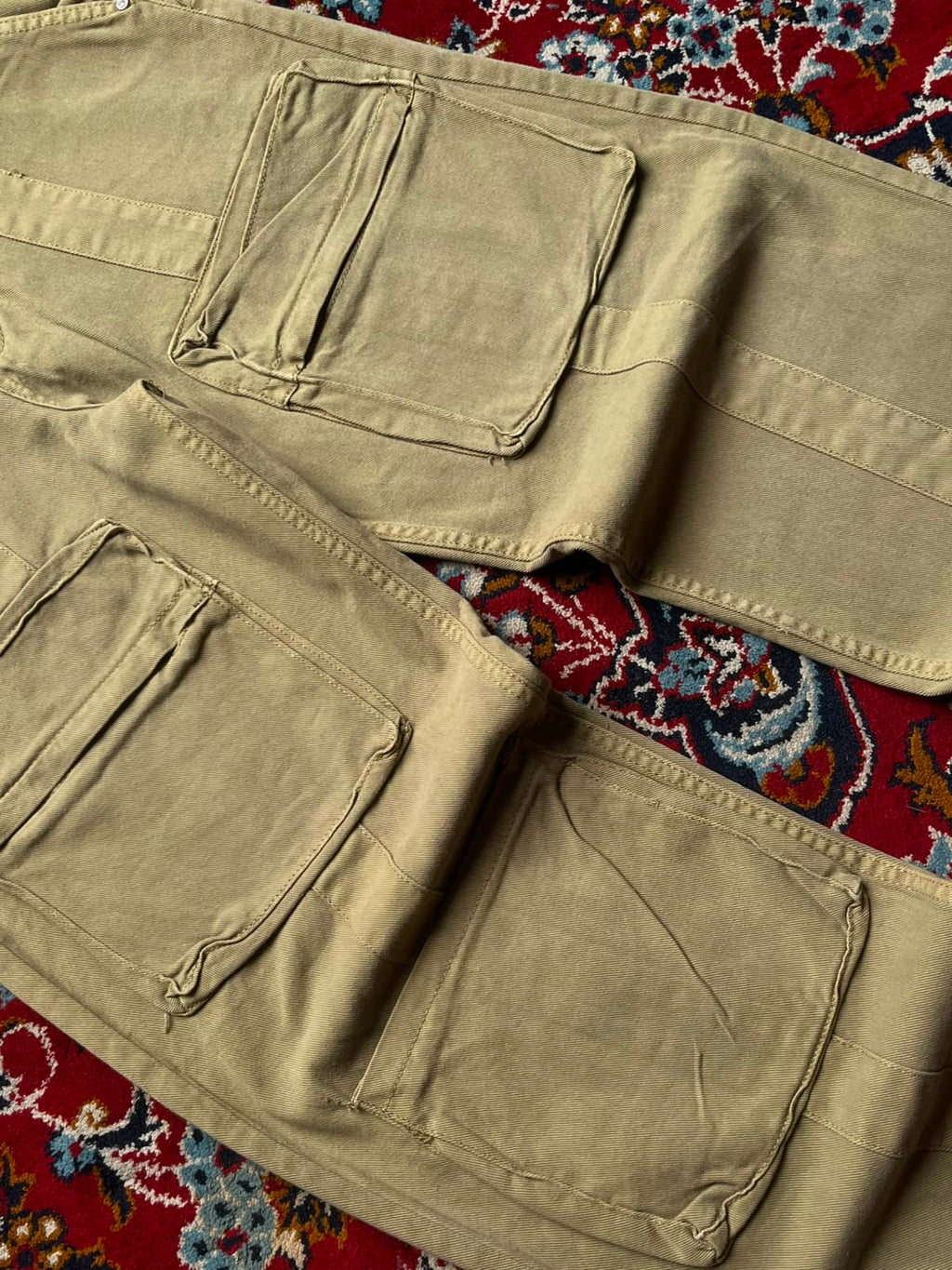 BoohooMAN Khaki Tan Multi Pocket Baggy Cargo Pants - 34