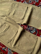 BoohooMAN Khaki Tan Multi Pocket Baggy Cargo Pants - 34