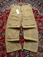 BoohooMAN Khaki Tan Multi Pocket Baggy Cargo Pants - 34