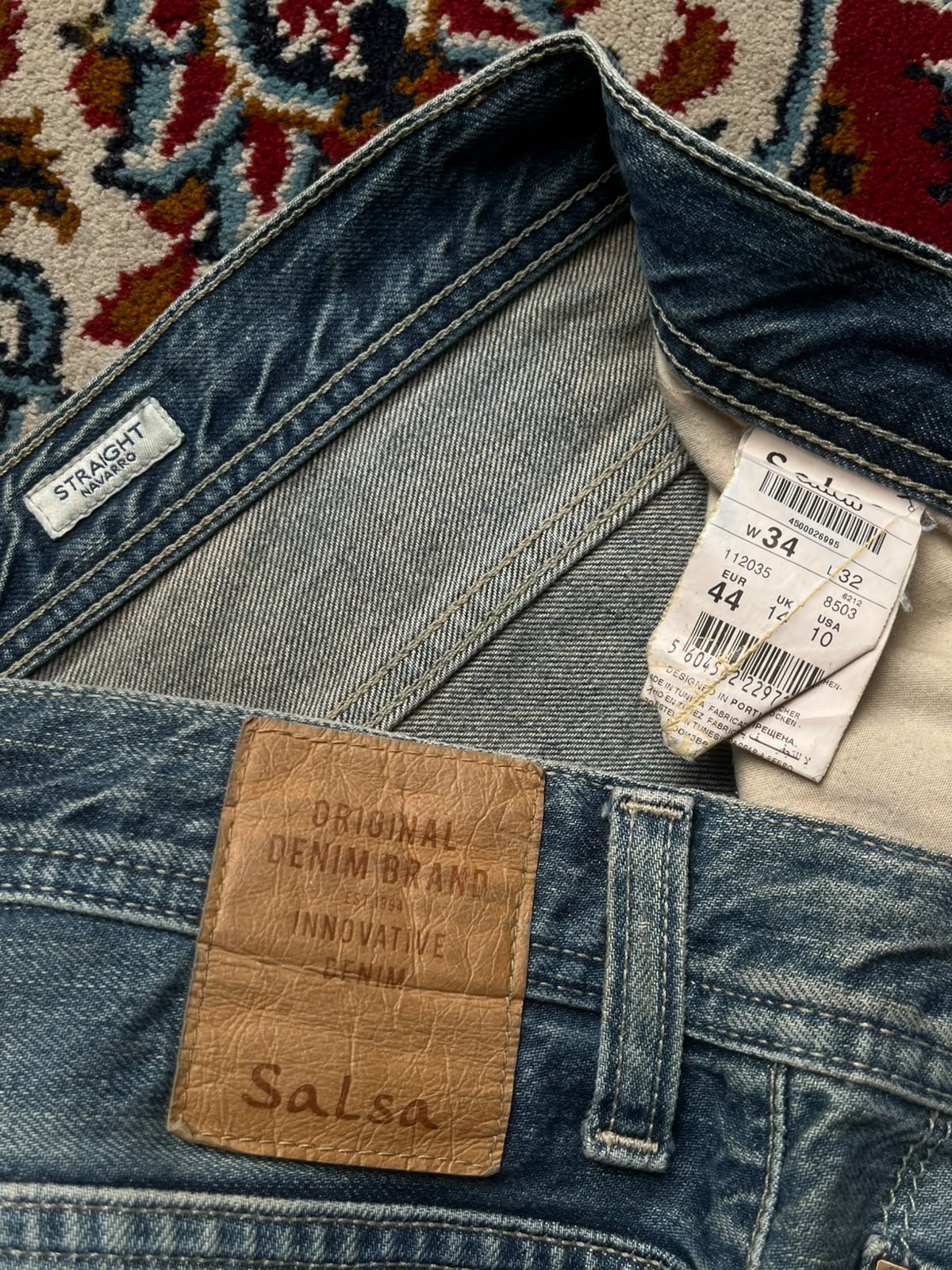Salsa Straight Navarro Medium Washed Faded Jeans - 34