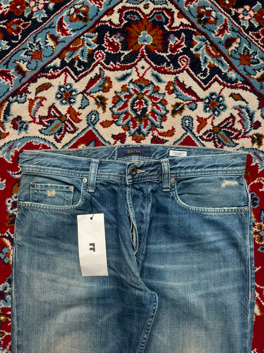 Salsa Straight Navarro Medium Washed Faded Jeans - 34
