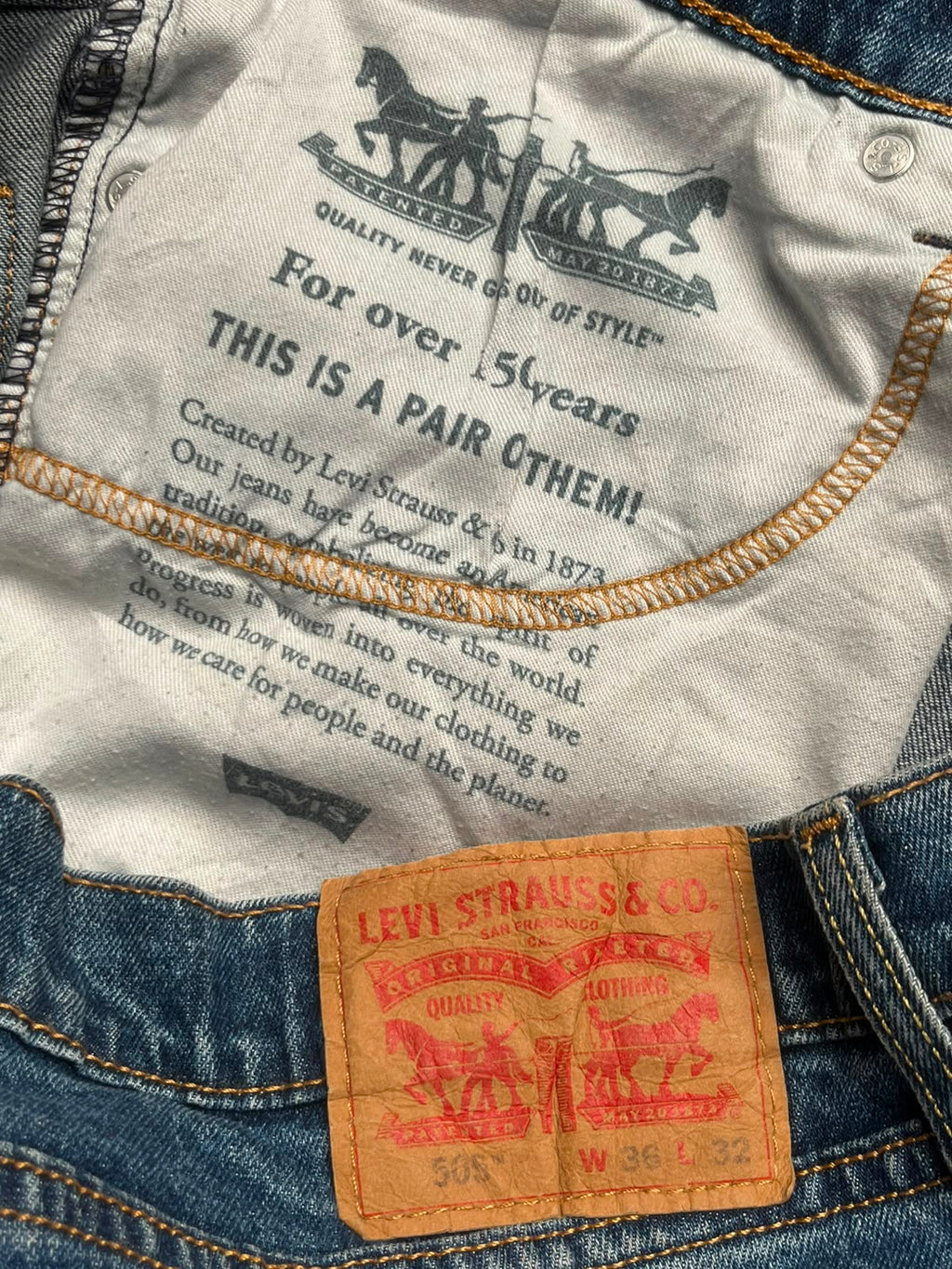 Levi's 505 Straight fit Medium Washed JEANS - 36