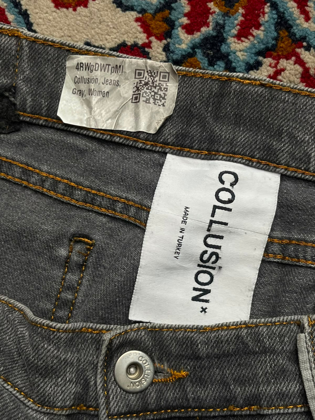 Collusion High Waisted Flared Faded Gray JEANS - 32