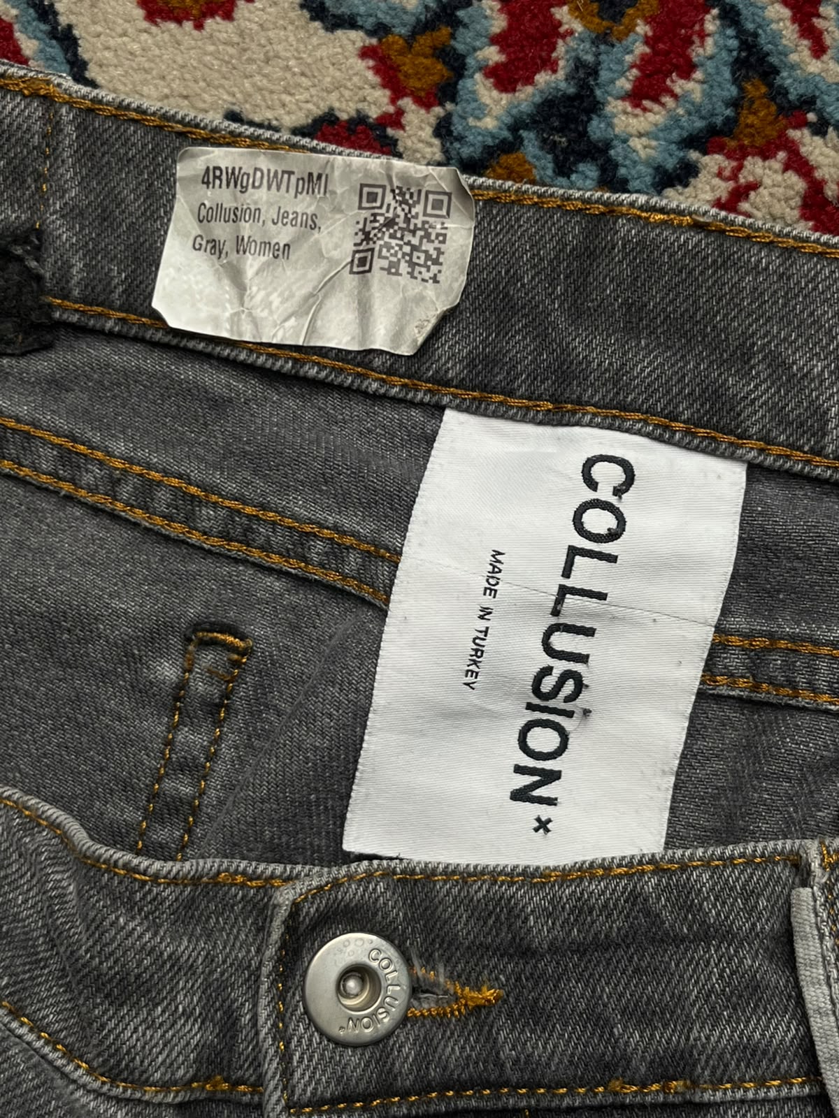 Collusion High Waisted Flared Faded Gray JEANS - 32