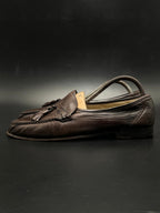 BALLY Mens Brown Leather Tassel Loafers Handmade in Italy - 42.5