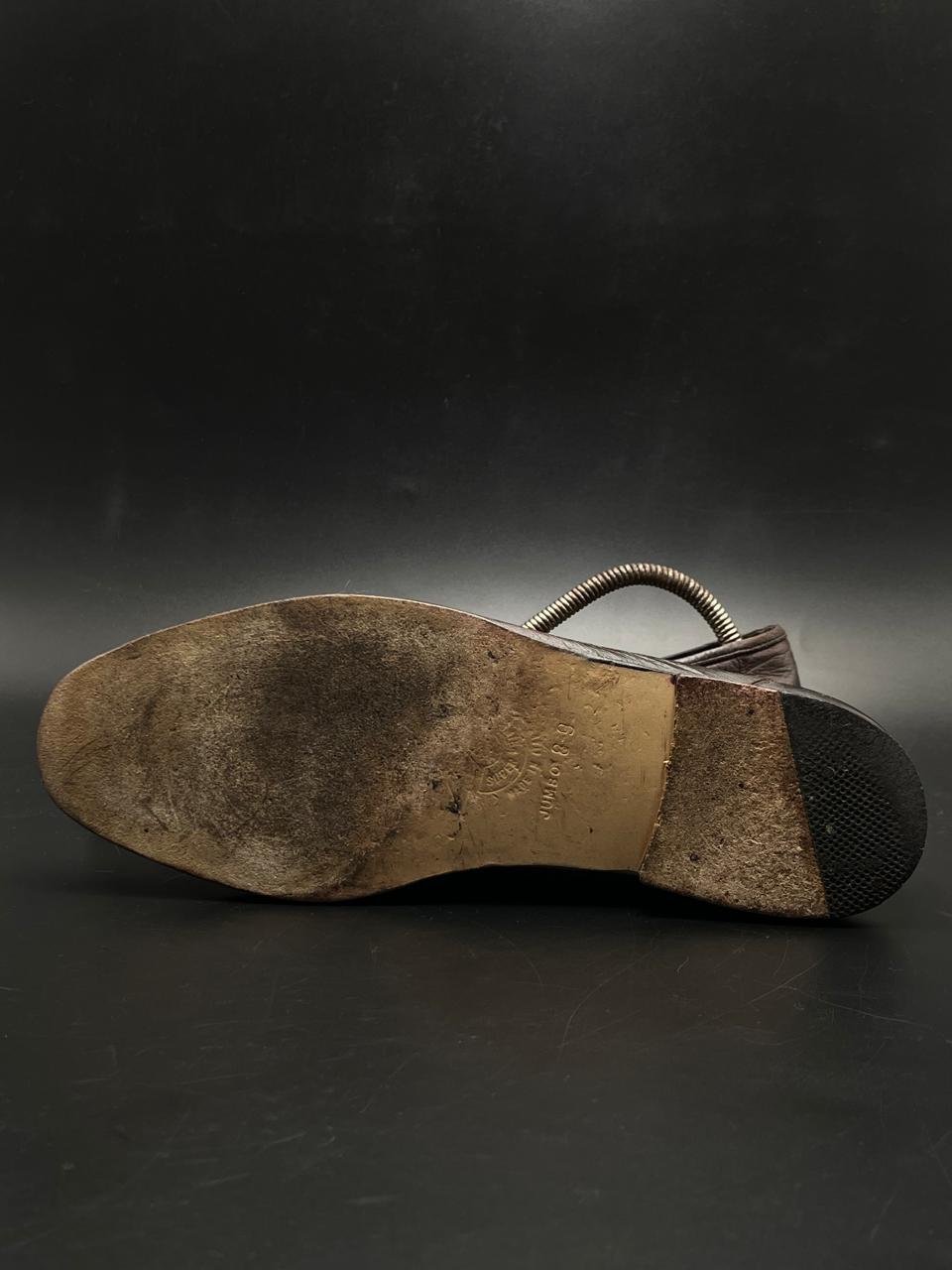 BALLY Mens Brown Leather Tassel Loafers Handmade in Italy - 42.5