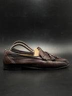 BALLY Mens Brown Leather Tassel Loafers Handmade in Italy - 42.5