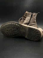 DIESEL Mens Taupe Suede Cap Toe Lace-Up Side Zip Boots - 42