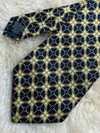 Beaufort Tie Rack Pure Silk  Made in Italy - Navy Gold Chain Tie
