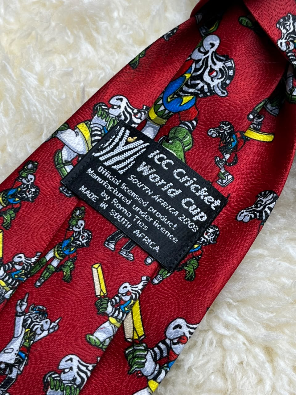 Vintage ICC Cricket World Cup South Africa 2003 - Official Mascot Dazzler Red Tie