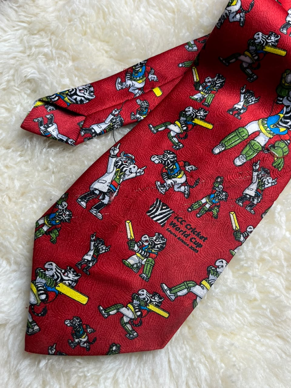 Vintage ICC Cricket World Cup South Africa 2003 - Official Mascot Dazzler Red Tie