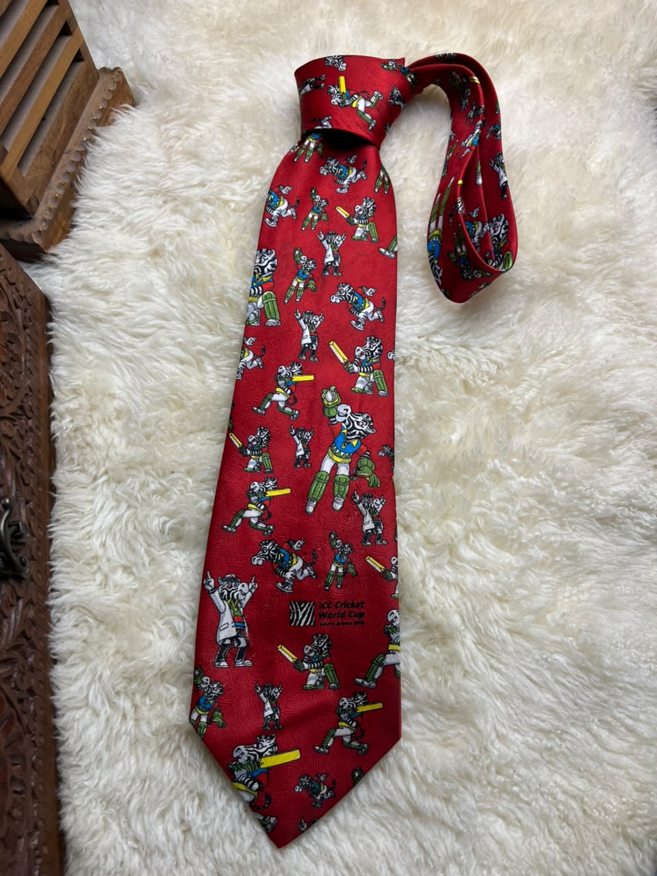 Vintage ICC Cricket World Cup South Africa 2003 - Official Mascot Dazzler Red Tie