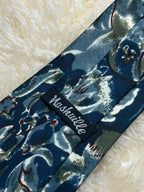 Nashville Abstract Floral - Teal Slate Blue & Sage Green Tie