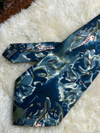 Nashville Abstract Floral - Teal Slate Blue & Sage Green Tie