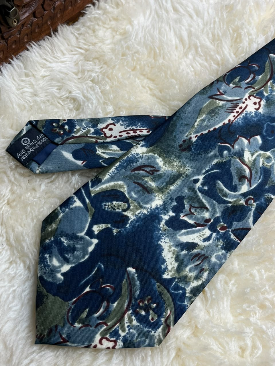 Nashville Abstract Floral - Teal Slate Blue & Sage Green Tie