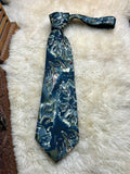 Nashville Abstract Floral - Teal Slate Blue & Sage Green Tie