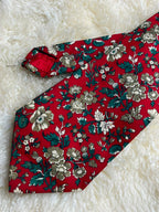 Havana Tie Rack Made in England - Red Floral Print Tie