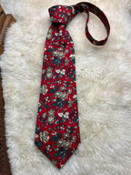 Havana Tie Rack Made in England - Red Floral Print Tie