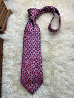 The Savile Row Company London 100% Silk - Burgundy Blue Paisley tie