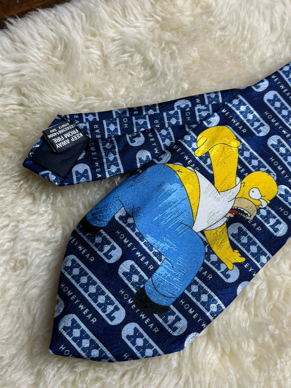 Vintage 1998 The Simpsons Homer Simpson Necktie - Navy Blue XXXL Homeywear