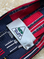 Pure Silk  New Fast C&A - Abstract Tribal Geometric Red Navy Tie
