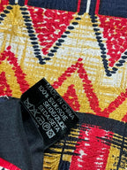 Pure Silk  New Fast C&A - Abstract Tribal Geometric Red Navy Tie