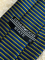 Cedarwood State Mens Nectie - Royal Blue & Yellow Micro Diamond Geometric Tie