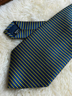 Cedarwood State Mens Nectie - Royal Blue & Yellow Micro Diamond Geometric Tie