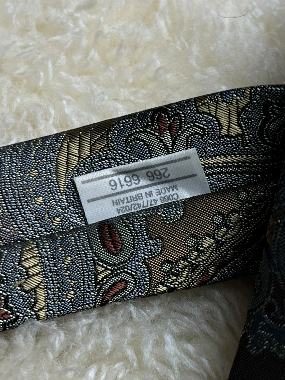 Sovrano Made in Britain - Bronze Slate Paisley Tapestry Tie