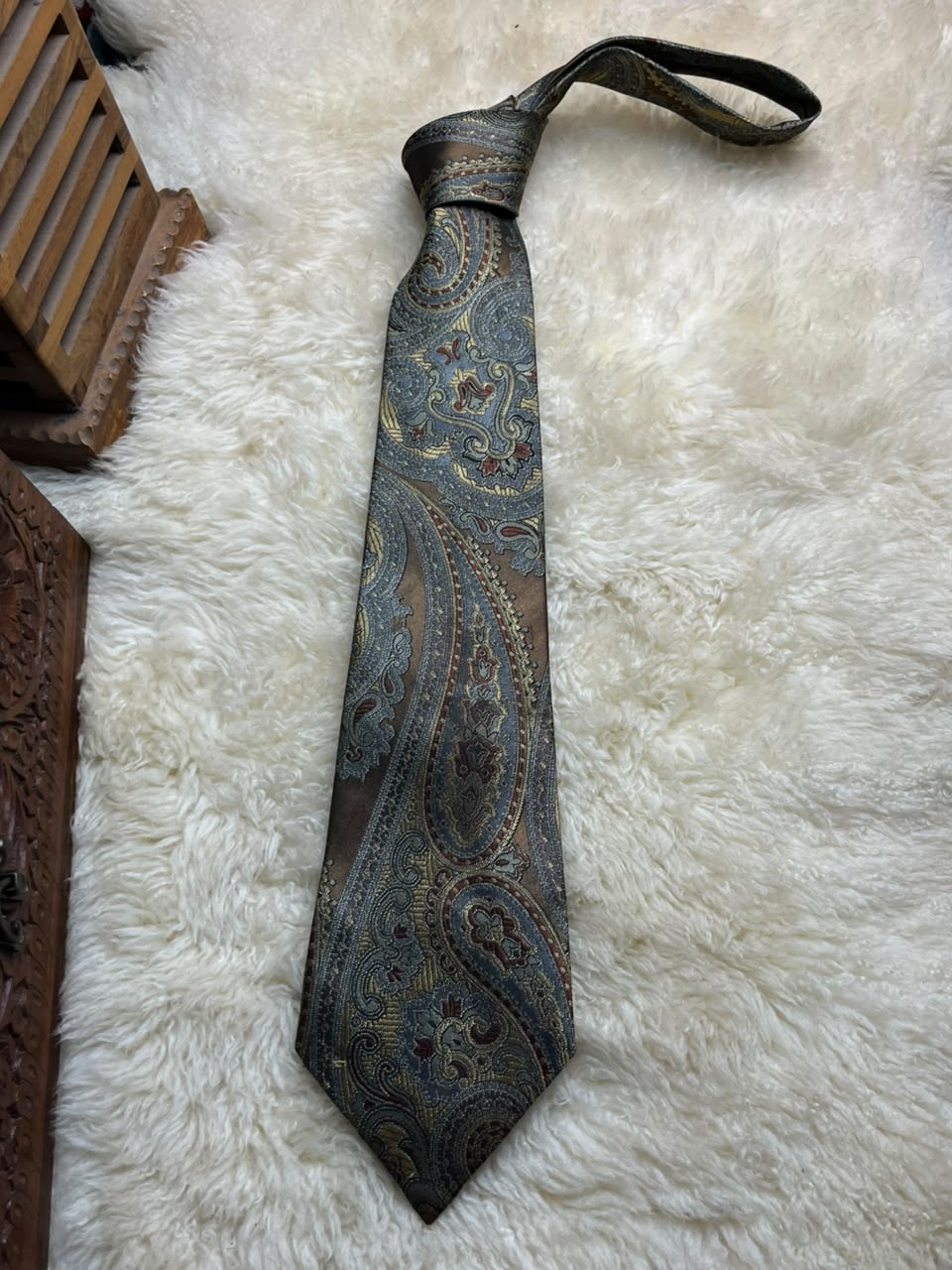 Sovrano Made in Britain - Bronze Slate Paisley Tapestry Tie