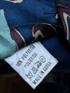 90s Made in Korea Tie - Blue Turquoise Memphis Abstract Geometric Necktie