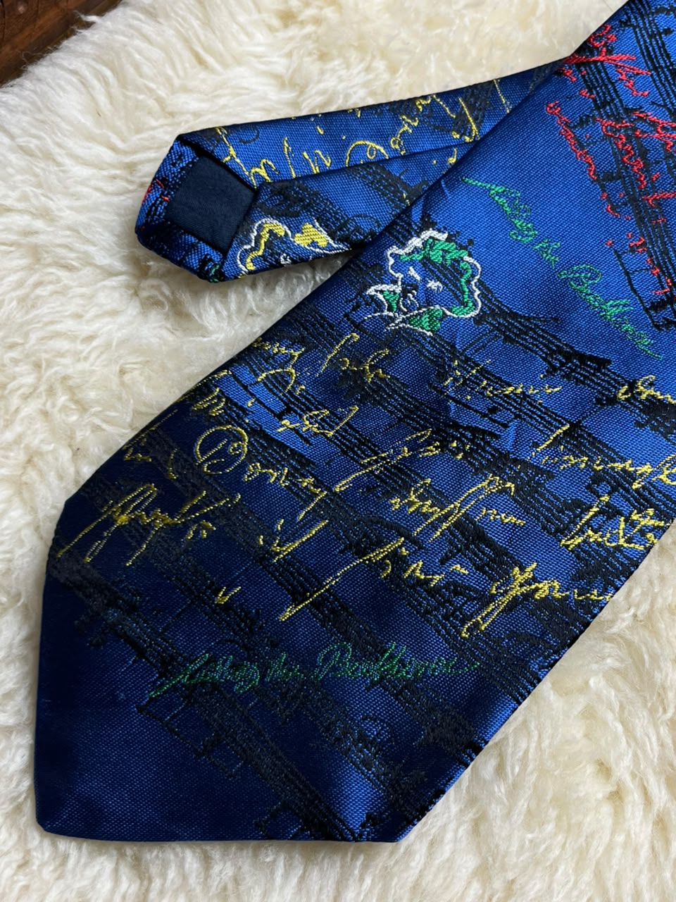 Beethovenstadt Bonn Pure Silk - Royal Blue Beethoven Music Score Tie