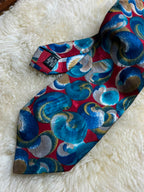 Havana Tie Rack Made in England - Red Teal Abstract Swirl Tie