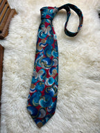 Havana Tie Rack Made in England - Red Teal Abstract Swirl Tie