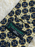 Beaufort Tie Rack Pure Silk  Made in Italy - Navy Gold Chain Tie