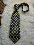 Beaufort Tie Rack Pure Silk  Made in Italy - Navy Gold Chain Tie