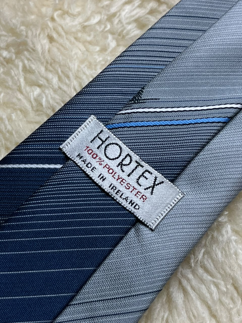 Hortex Made In Ireland - Grey Blue Gradient Diagonal Stripe Tie