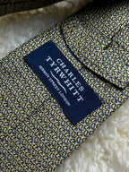 Charles Tyrwhitt Jermyn Street London - Gold Yellow Navy Micro Paisley Silk tie