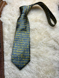 Patrizio Hand Made Silk - Charcoal Gold Chinese Calligraphy Script Tie
